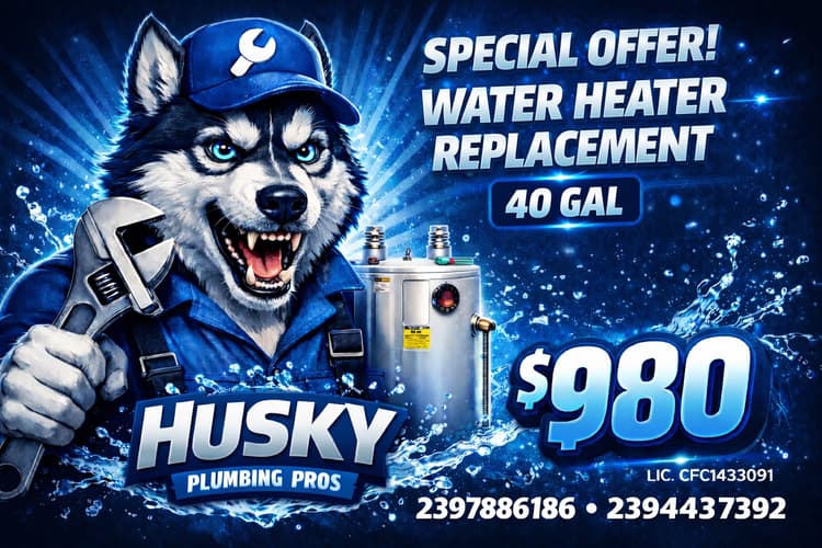 Special Offer: Water Heater Replacement 40 Gal $980